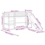 vidaXL Lit mezzanine d'enfants sans matelas avec toboggan 90x200 cm