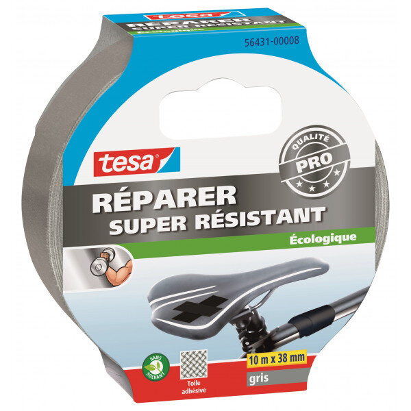 Adhésif de réparation super résistant écologique tesa 10m x 38mm gris