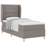 lit à ressort vidaXL avec matelas taupe 90x200 cm en tissu