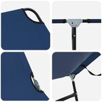 vidaXL Chaise Longue Pliante Portable Bleue en Tissu Oxford 600D