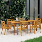 vidaXL Chaises à manger d'extérieur lot de 6 Bois d'acacia massif
