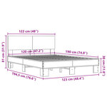 vidaXL Cadre de lit chêne sonoma 120x190 cm bois d'ingénierie et métal