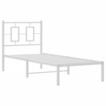 vidaXL Cadre de lit métal avec tête de lit blanc 75x190 cm