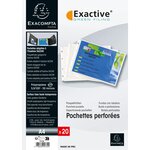 Sachet De 20 Pochettes Perforées Horizontales Exactive - Polypropylène Lisse 5 5/100e - Cristal - X 5 - Exacompta