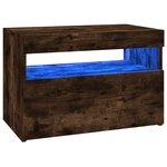 vidaXL Meubles TV 2 Pièces avec lumières LED Chêne fumé 60x35x40 cm