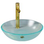 vidaXL Lavabo de bain avec robinet et drain à poussoir Verre trempé