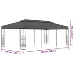 vidaXL Tonnelle de jardin 3 x 6 m Anthracite