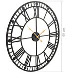 vidaXL Horloge murale vintage avec mouvement à quartz Métal 60 cm XXL