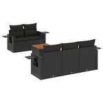 vidaXL Salon de jardin 6 Pièces avec coussins noir résine tressée