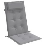 vidaXL Coussins de chaise à dossier haut lot de 2 gris tissu oxford