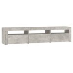vidaXL Meuble TV avec lumières LED Gris béton 180x35x40 cm
