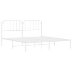 vidaXL Cadre de lit métal sans matelas et tête de lit blanc 160x200 cm