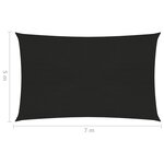 vidaXL Voile d'ombrage 160 g/m² Noir 5x7 m PEHD