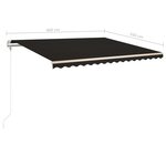 vidaXL Auvent manuel rétractable avec poteaux 4x3 5 m Anthracite