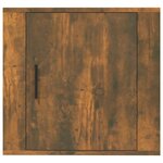 vidaXL Table de chevet murale Chêne fumé 50x30x47 cm