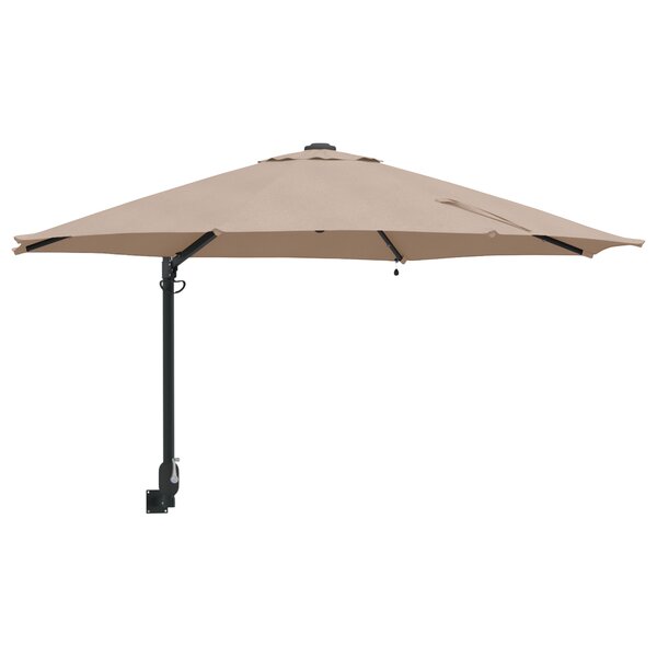 vidaXL Parasol de jardin mural avec LEDs Taupe 248 cm