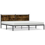 vidaXL Cadre de lit en métal sans matelas chêne fumé 193x203 cm
