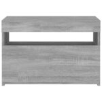 vidaXL Meuble TV avec lumières LED Sonoma gris 60x35x40 cm