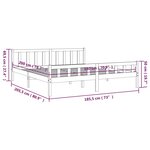 vidaXL Cadre de lit Gris Bois massif 180x200 cm Super King
