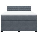 vidaXL Sommier à lattes de lit et matelas Gris foncé 160x200cm Velours