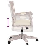 Chaise fauteuil siège de bureau informatique étude pivotante lin beige 02_0024050