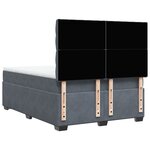 vidaXL Sommier à lattes de lit et matelas Gris foncé 140x200cm Velours