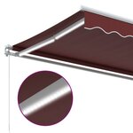 vidaXL Auvent manuel rétractable avec LED bordeaux 600x300 cm