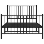 vidaXL Cadre de lit métal sans matelas avec pied de lit noir 100x190cm
