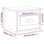 vidaXL Table de chevet murale chêne sonoma 41 5x36x28 cm