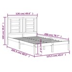vidaXL Cadre de lit sans matelas 120x200 cm bois de pin massif