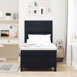vidaXL Lit à sommier avec matelas noir simple en tissu