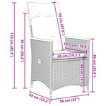 vidaXL Ensemble de bistro de jardin 9 Pièces coussins gris poly rotin