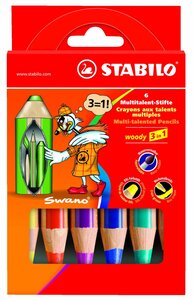 Etui de 6 crayons aux talents multiples woody 3 en 1 STABILO