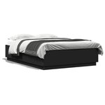 vidaXL Cadre de lit avec LED sans matelas noir 150x200 cm