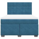 vidaXL Sommier à lattes de lit et matelas bleu 140x200 cm velours