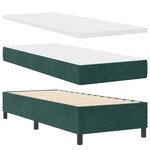 Lit à ressorts vidaXL avec matelas et LED vert foncé 80x200 cm en velours