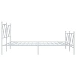 vidaXL Cadre de lit métal sans matelas et pied de lit blanc 160x200 cm