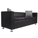 vidaXL Jeu de canapé à 2 places et à 3 places Cuir synthétique Noir