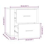 vidaXL Table de chevet murale Sonoma gris 50x36x47 cm