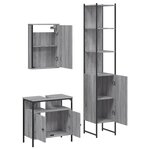 vidaXL Ensemble de meubles de salle de bain 3 Pièces Sonoma gris