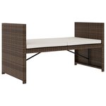 vidaXL Salon de jardin 5 Pièces avec coussins Résine tressée Marron