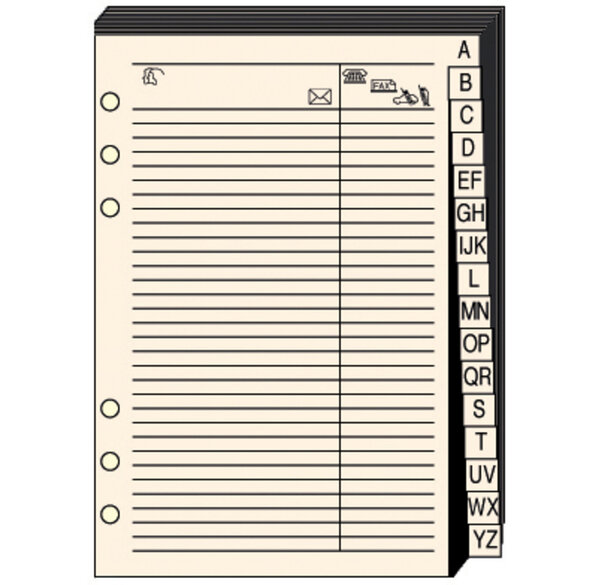 Recharge Accessoires Organiseur REPERTOIRE TEL Timer 17 Ivoire 10 x 17 cm QUOVADIS
