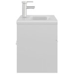 vidaXL Armoire d'évier avec lavabo intégré Blanc brillant Aggloméré