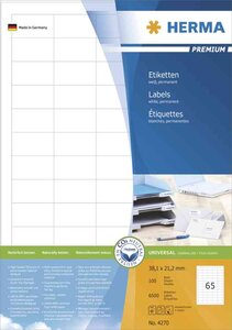 Etiquettes universelles premium, 99,57 mm, blanc herma