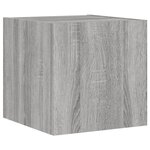 vidaXL Meuble TV muraux 4 Pièces avec lumières LED sonoma gris