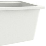 vidaXL Évier de cuisine avec trou de trop-plein Blanc Granit