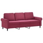 vidaXL Ensemble de canapés 3 Pièces avec coussins rouge bordeaux velours