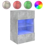 vidaXL Meubles TV muraux et lumières LED 2Pièces gris béton 40x30x60 5 cm