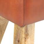 vidaXL Banc saut de cheval 38 cm marron cuir véritable et manguier
