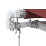 vidaXL Auvent manuel rétractable avec LED bordeaux 400x350 cm